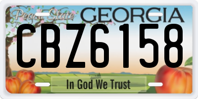 GA license plate CBZ6158