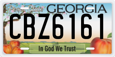 GA license plate CBZ6161