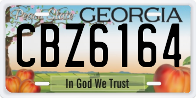 GA license plate CBZ6164