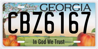 GA license plate CBZ6167