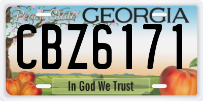GA license plate CBZ6171