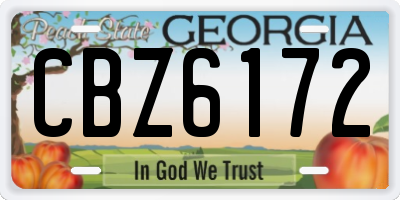 GA license plate CBZ6172
