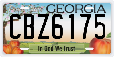 GA license plate CBZ6175