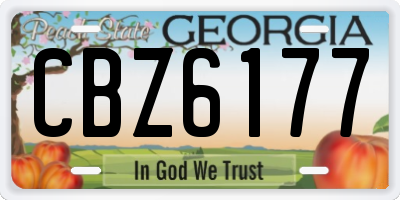 GA license plate CBZ6177