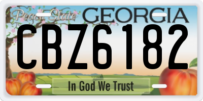 GA license plate CBZ6182