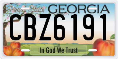 GA license plate CBZ6191