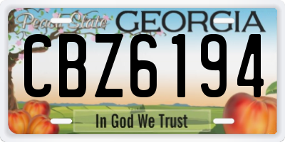 GA license plate CBZ6194