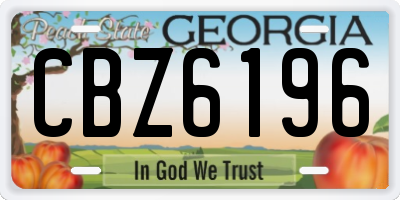 GA license plate CBZ6196