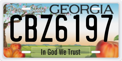 GA license plate CBZ6197