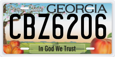 GA license plate CBZ6206
