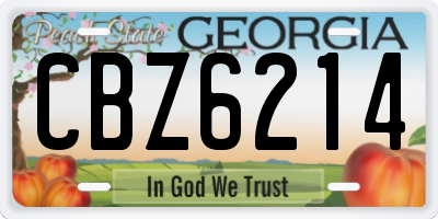 GA license plate CBZ6214