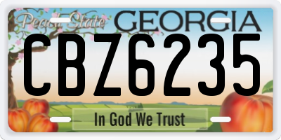 GA license plate CBZ6235