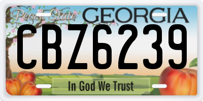 GA license plate CBZ6239