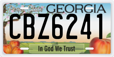 GA license plate CBZ6241
