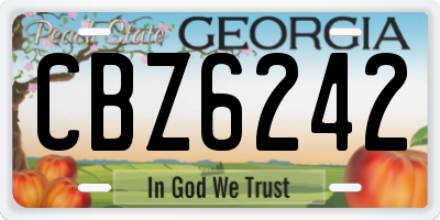 GA license plate CBZ6242