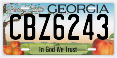 GA license plate CBZ6243
