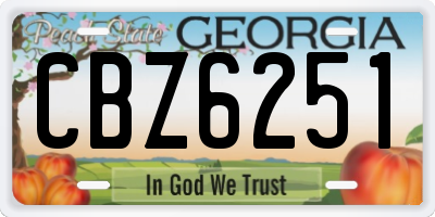 GA license plate CBZ6251