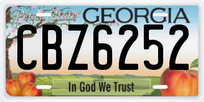 GA license plate CBZ6252