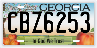 GA license plate CBZ6253