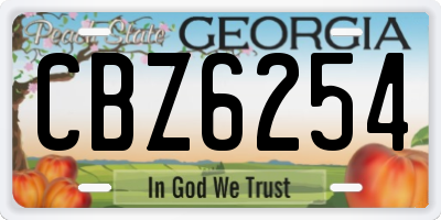 GA license plate CBZ6254