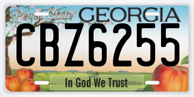 GA license plate CBZ6255