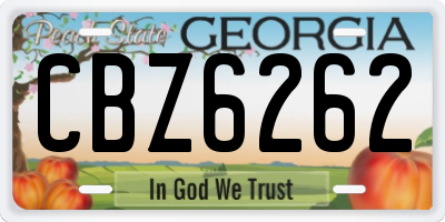 GA license plate CBZ6262