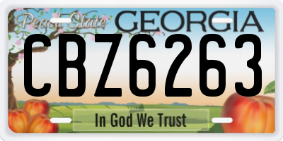GA license plate CBZ6263