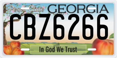 GA license plate CBZ6266