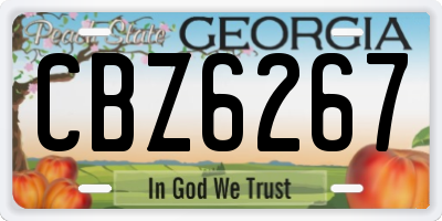 GA license plate CBZ6267