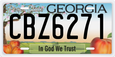 GA license plate CBZ6271