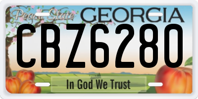 GA license plate CBZ6280