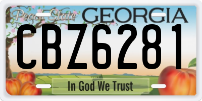 GA license plate CBZ6281