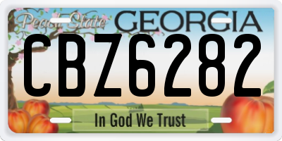 GA license plate CBZ6282