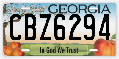 GA license plate CBZ6294