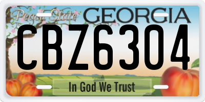 GA license plate CBZ6304