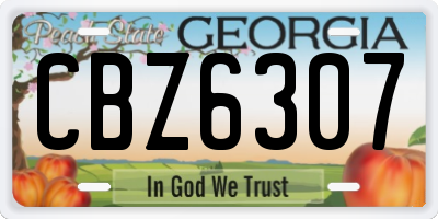 GA license plate CBZ6307