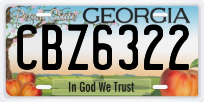 GA license plate CBZ6322