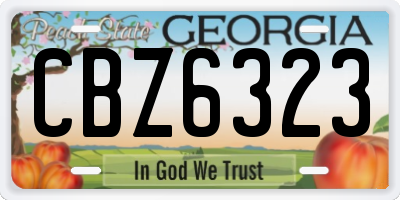 GA license plate CBZ6323