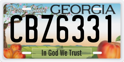 GA license plate CBZ6331