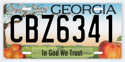 GA license plate CBZ6341