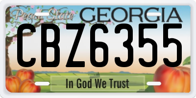 GA license plate CBZ6355