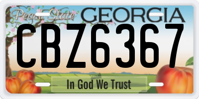 GA license plate CBZ6367