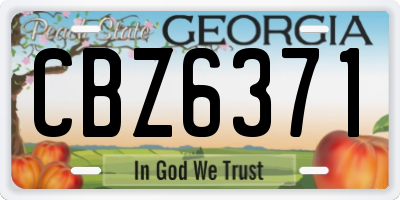 GA license plate CBZ6371