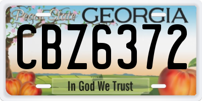 GA license plate CBZ6372