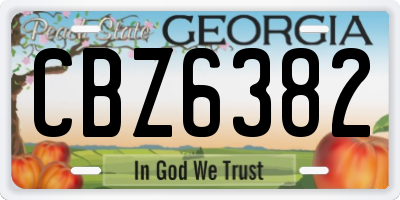 GA license plate CBZ6382