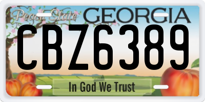 GA license plate CBZ6389