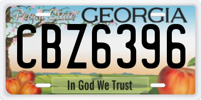 GA license plate CBZ6396