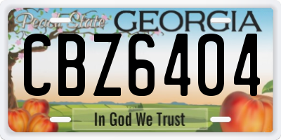 GA license plate CBZ6404