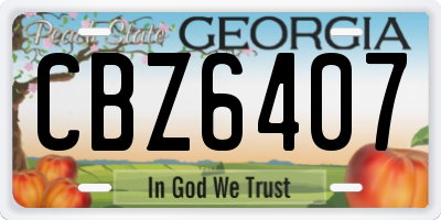 GA license plate CBZ6407