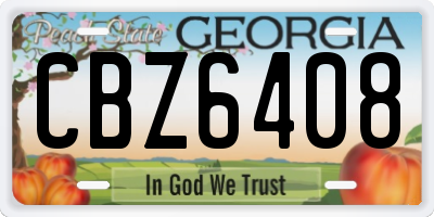 GA license plate CBZ6408